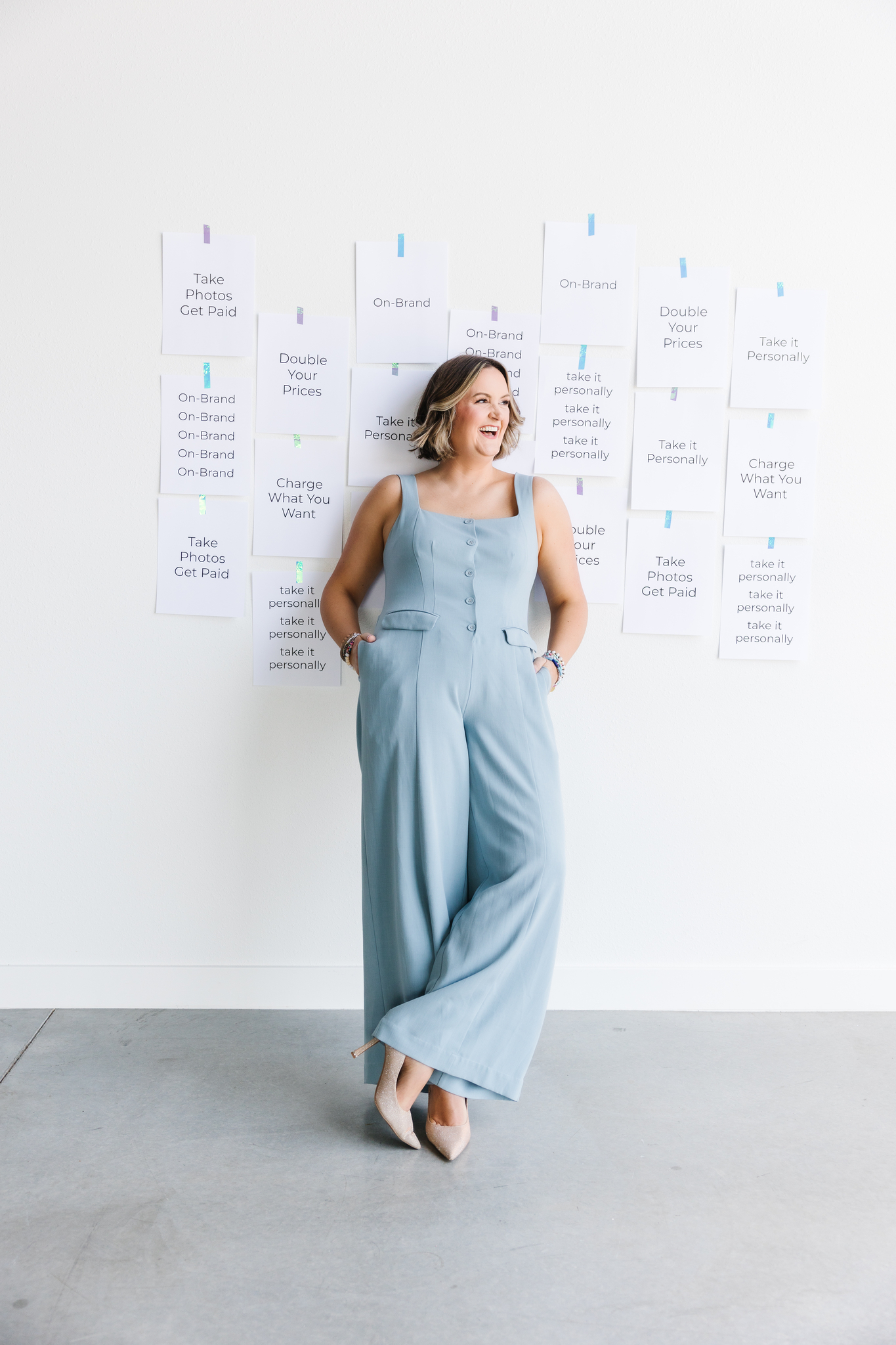 Maddie brand photography photos blue jumpsuit